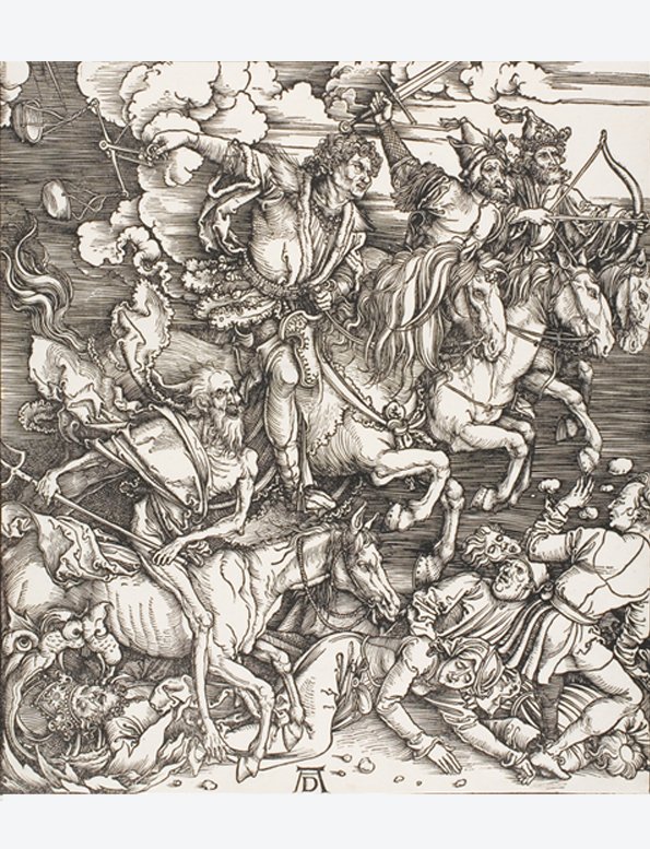 The Four Horsemen of the Apocalypse, from The ApocalypseDate: c. 1496–98